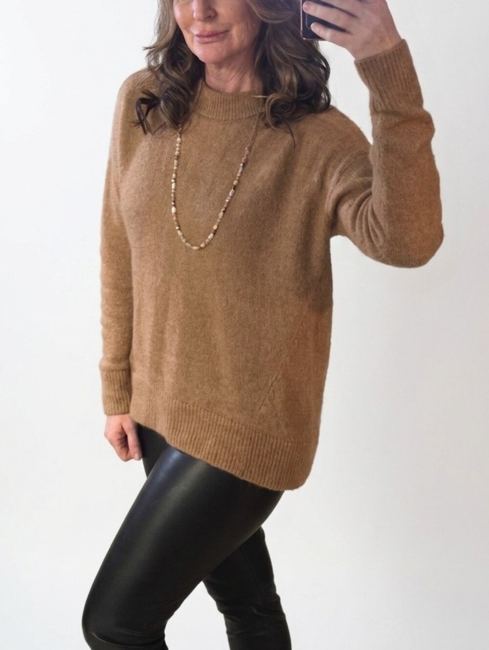 H&M Cozy Camel Knit Pullover Sweater